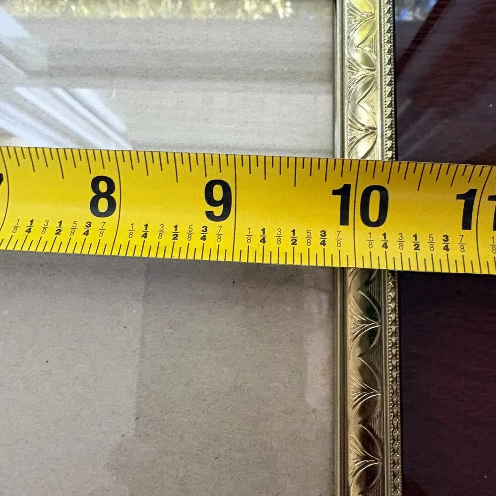 Vintage Hinged Double Picture Frame Gold Tone with Purple Velvet Back